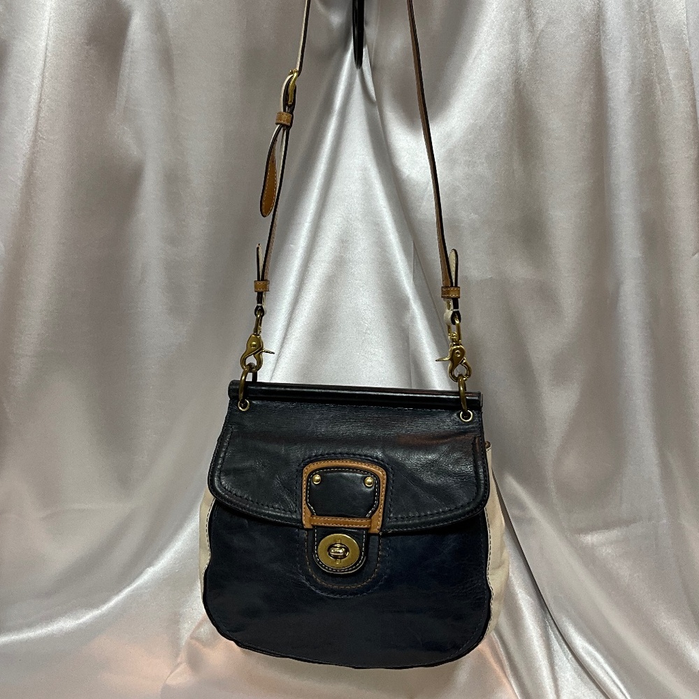 Coach shoulder/Crossbody, Navy & White 40-A4b - Picture 8 of 10
